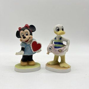 Disney Collectible Donald Duck Swim Suit W Float & Minnie N Love‎ Ceramic Figure